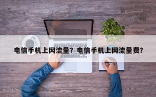 电信手机上网流量？电信手机上网流量费？