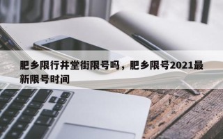 肥乡限行井堂街限号吗，肥乡限号2021最新限号时间