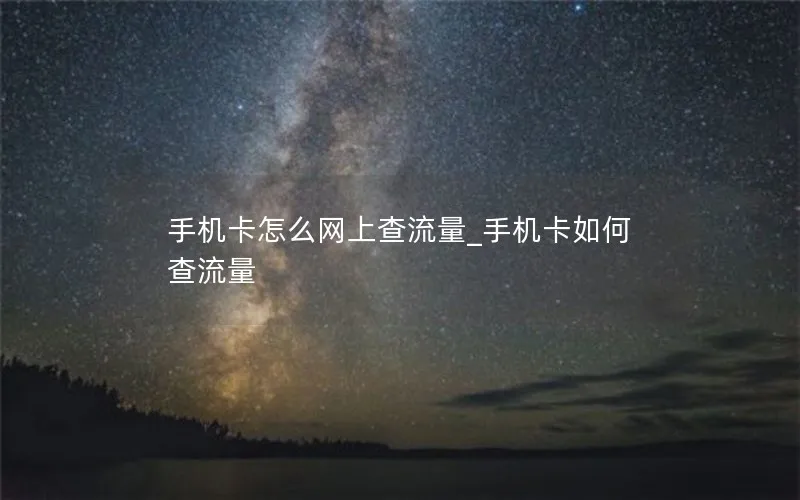 手机卡怎么网上查流量_手机卡如何查流量-第1张图片