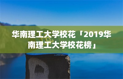 华南理工大学校花「2019华南理工大学校花榜」-第1张图片